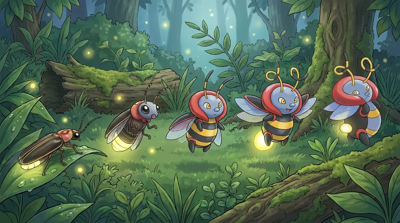 A adult firefly turning into Volbeat