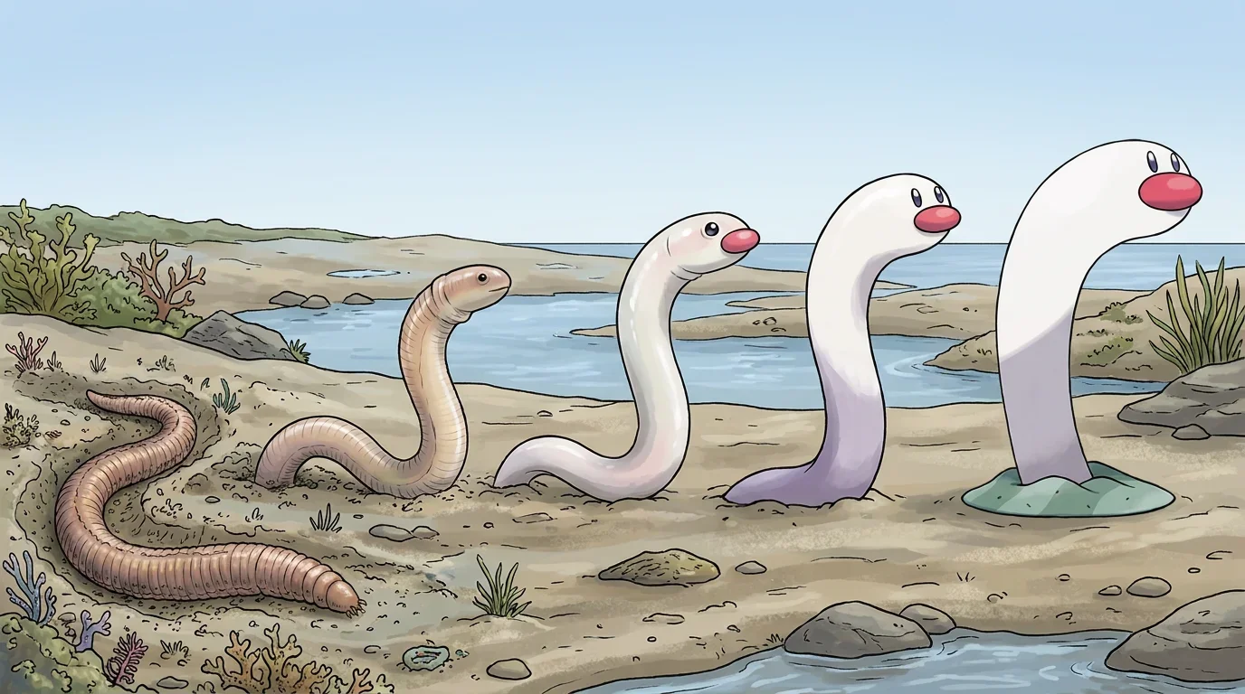 A young lugworm turning into Wiglett
