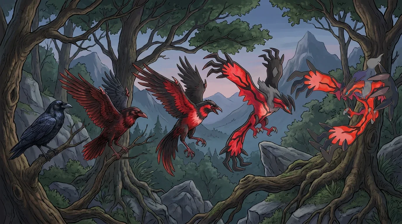 A common raven turning into Yveltal