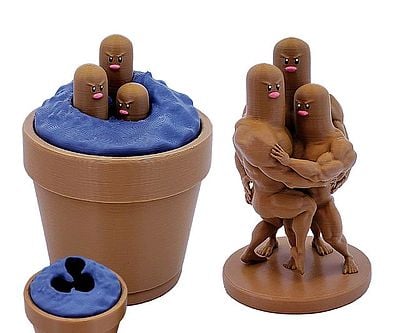 Pokemon Dugtrio Meme Figurine