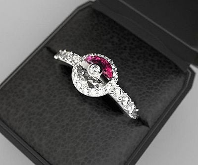 Pokemon Pokeball Engagement Ring