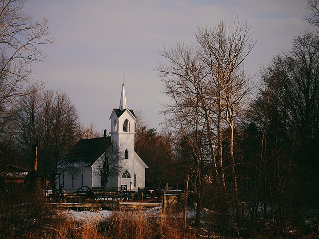 Image of rural church - no matter where the funeral or memorial service is we will webcast