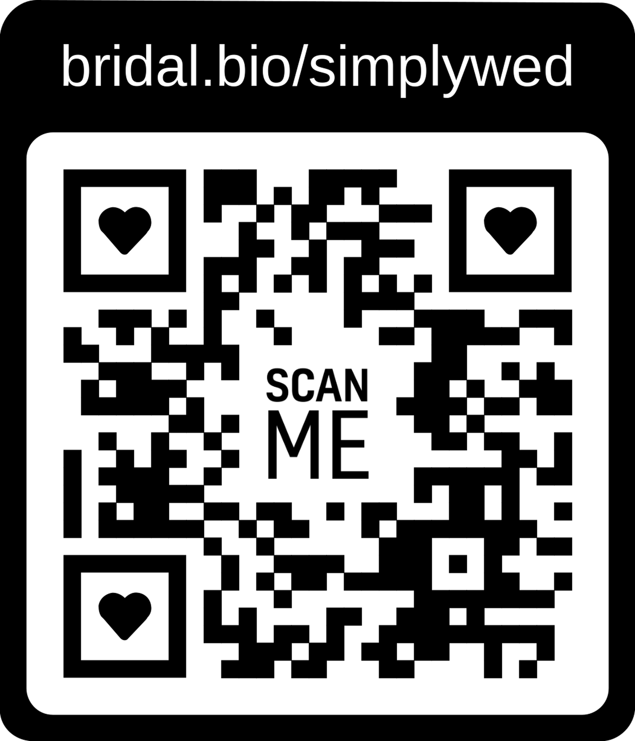 QR Code to connect with Simply Wed Bridal and get show tickets
