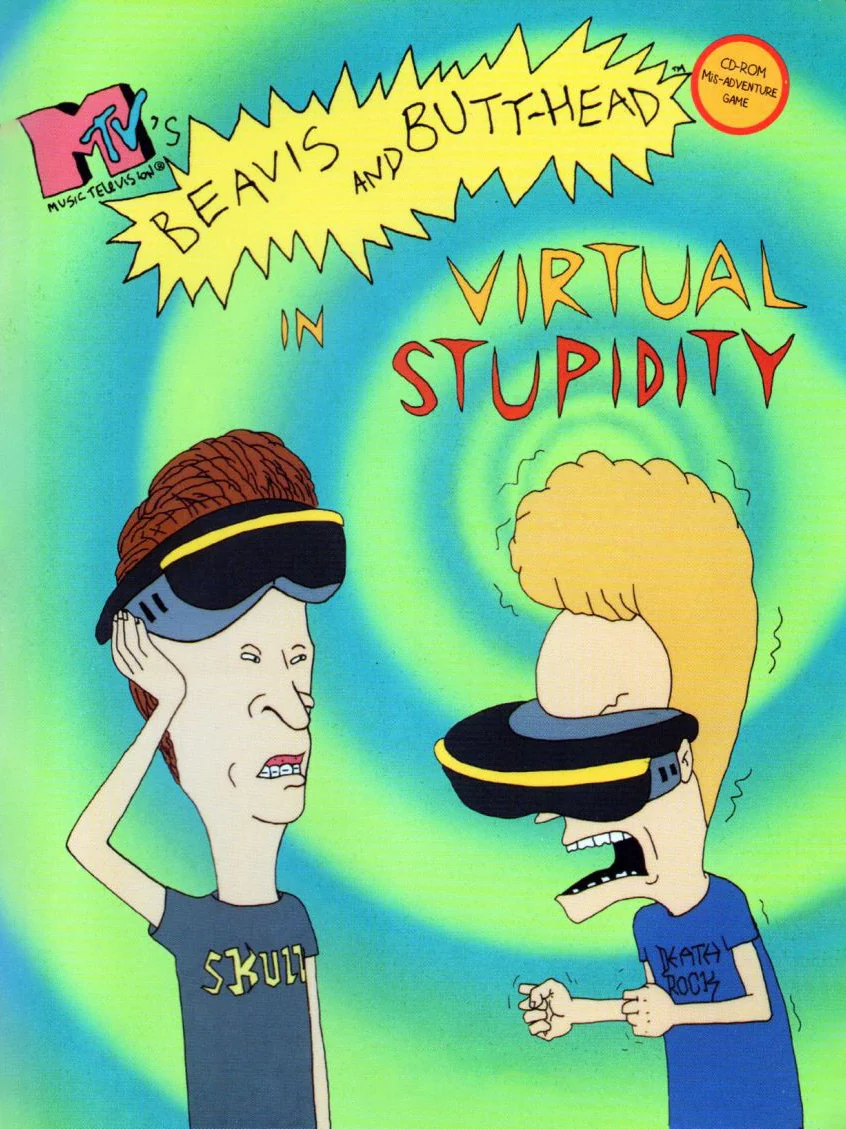Beavis and Butt-head in Virtual Stupidity box art, North America