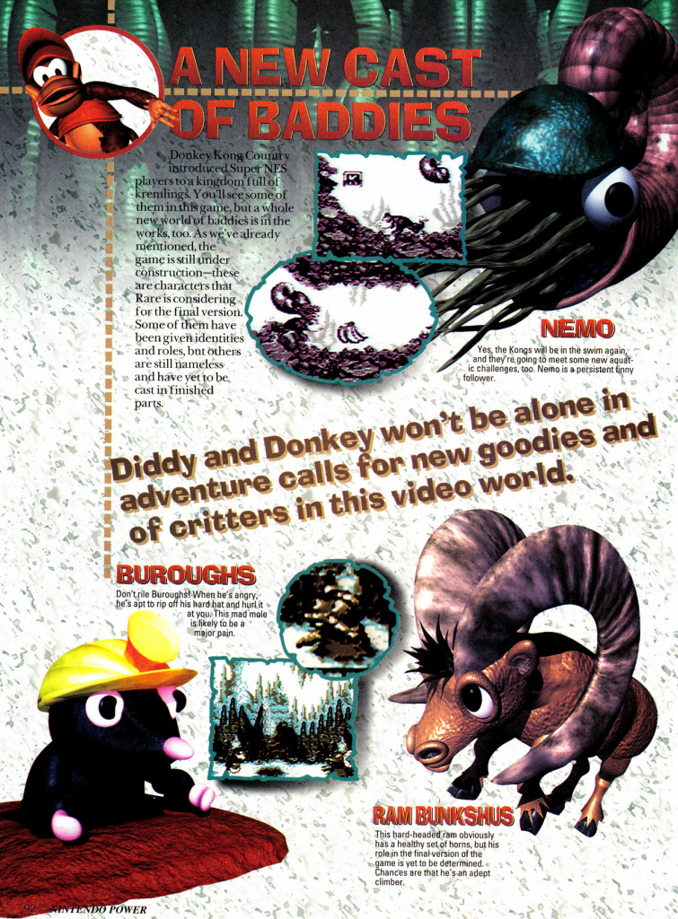 A magazine preview of the cast, including Ram Bunkshus, an animal buddy that never made it in