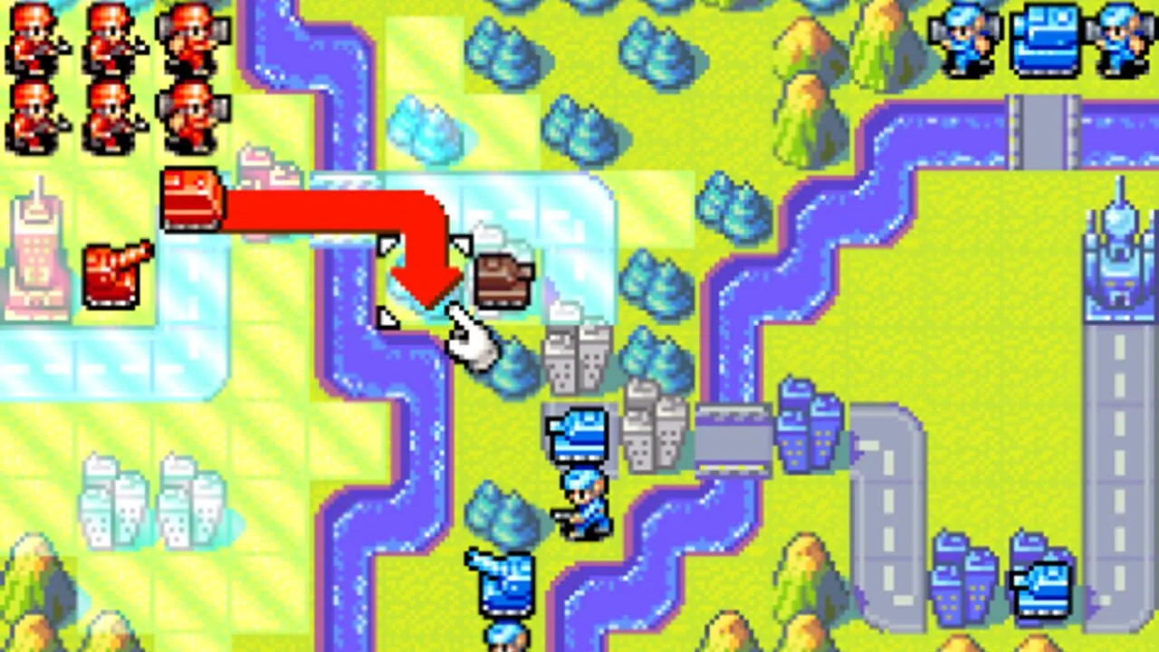 Advance Wars gameplay on Game Boy Advance