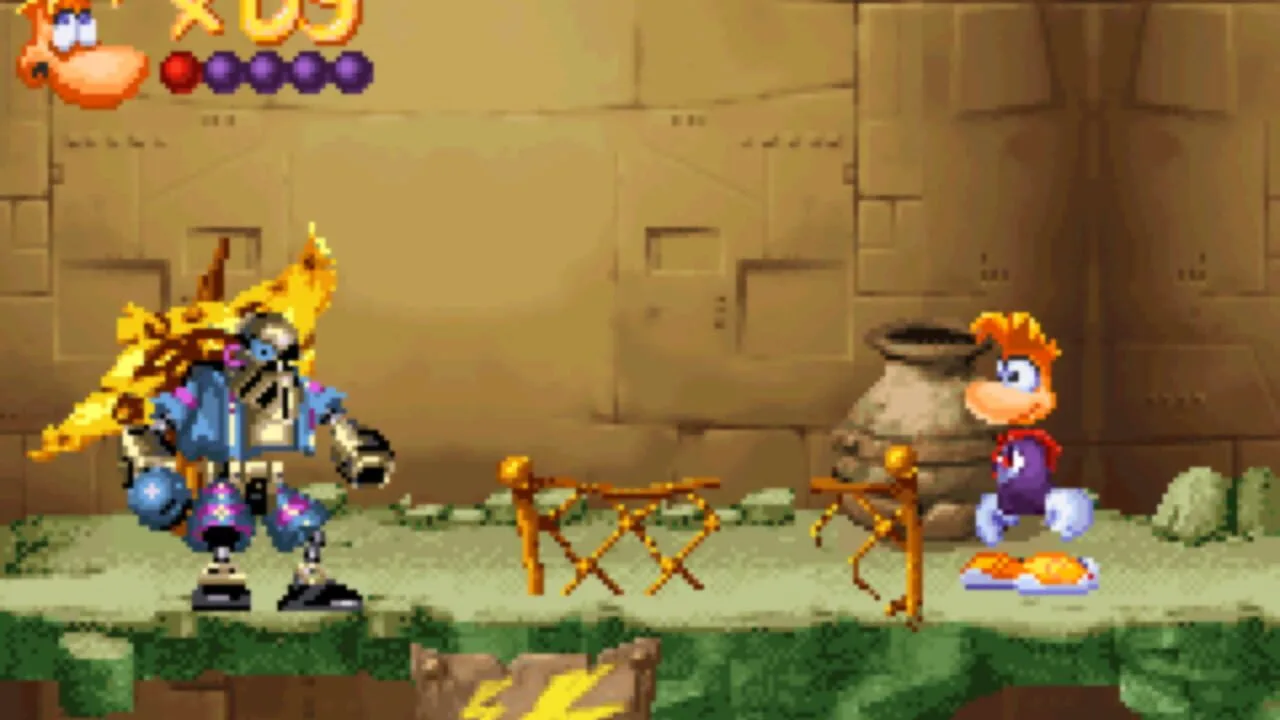 Rayman 3 gameplay on Game Boy Advance