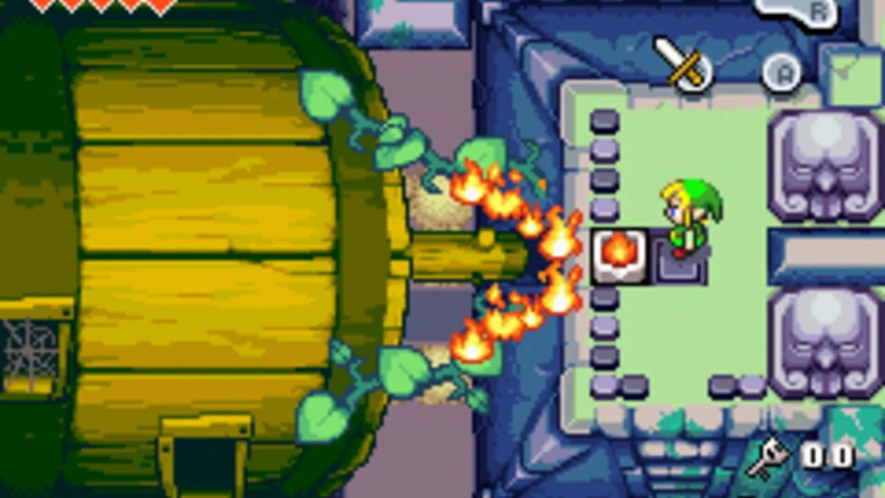 The Legend of Zelda: The Minish Cap gameplay on Game Boy Advance