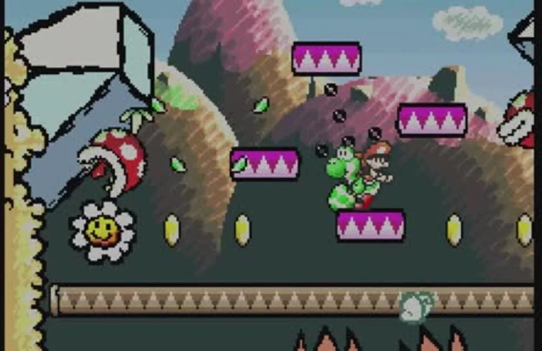 Yoshi's Island gameplay on Game Boy Advance