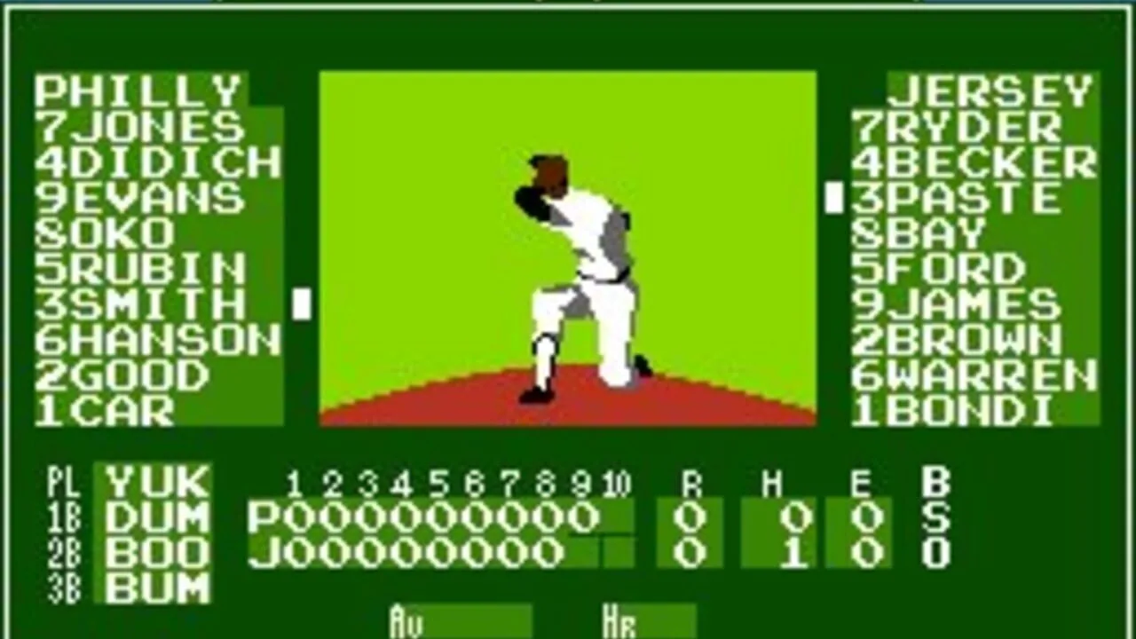 Bases Loaded gameplay on Game Boy