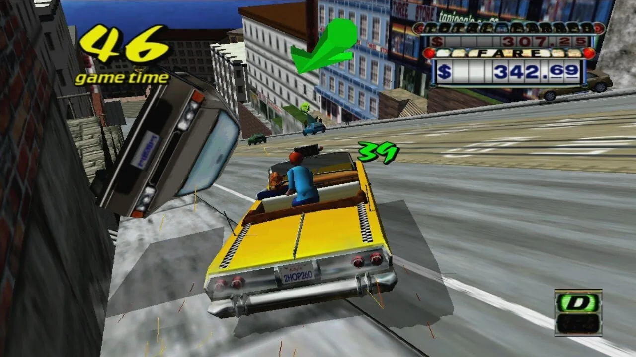 Crazy Taxi gameplay on GameCube