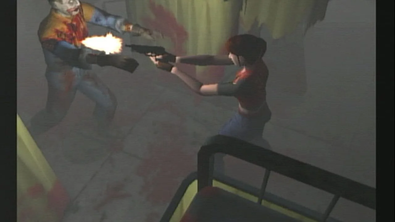 Resident Evil Code: Veronica X gameplay on GameCube