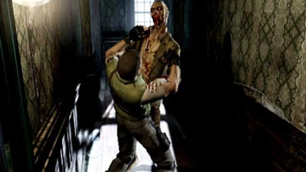 Resident Evil gameplay on GameCube