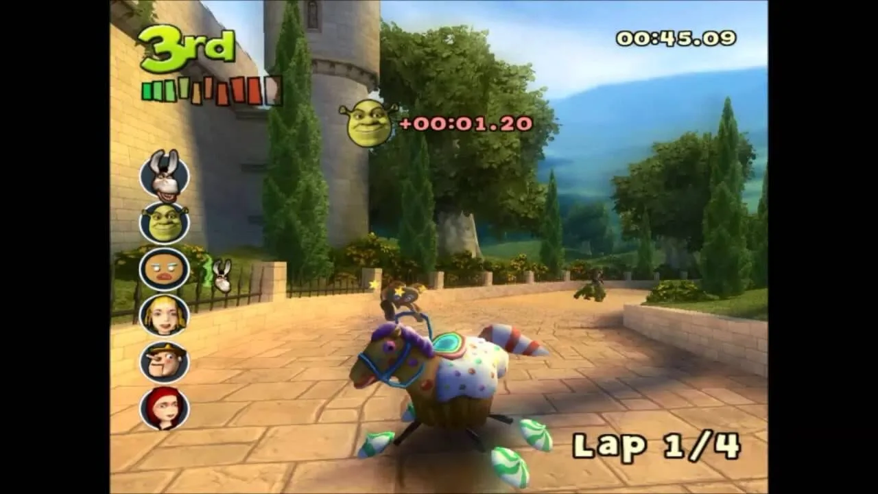 Shrek Smash n' Crash Racing gameplay on GameCube