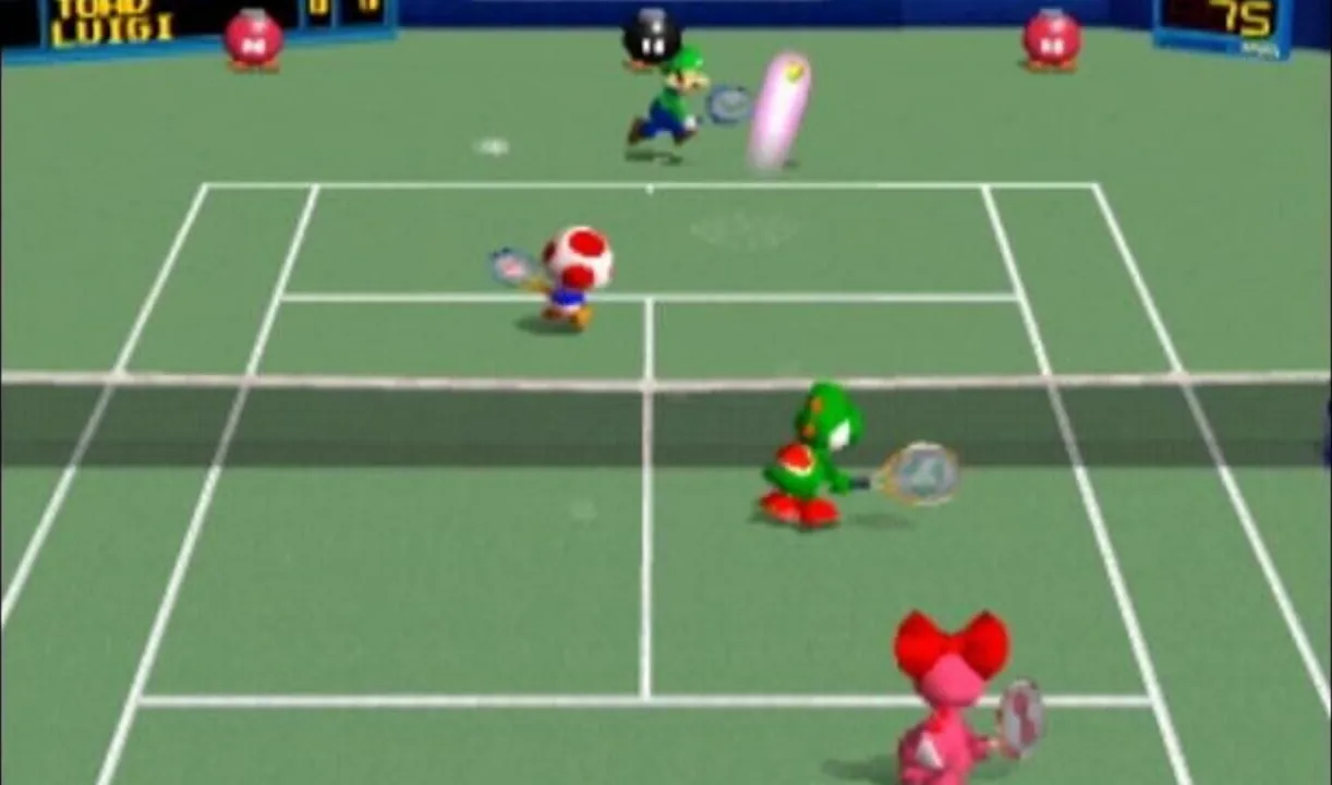 Mario Tennis gameplay on Nintendo 64