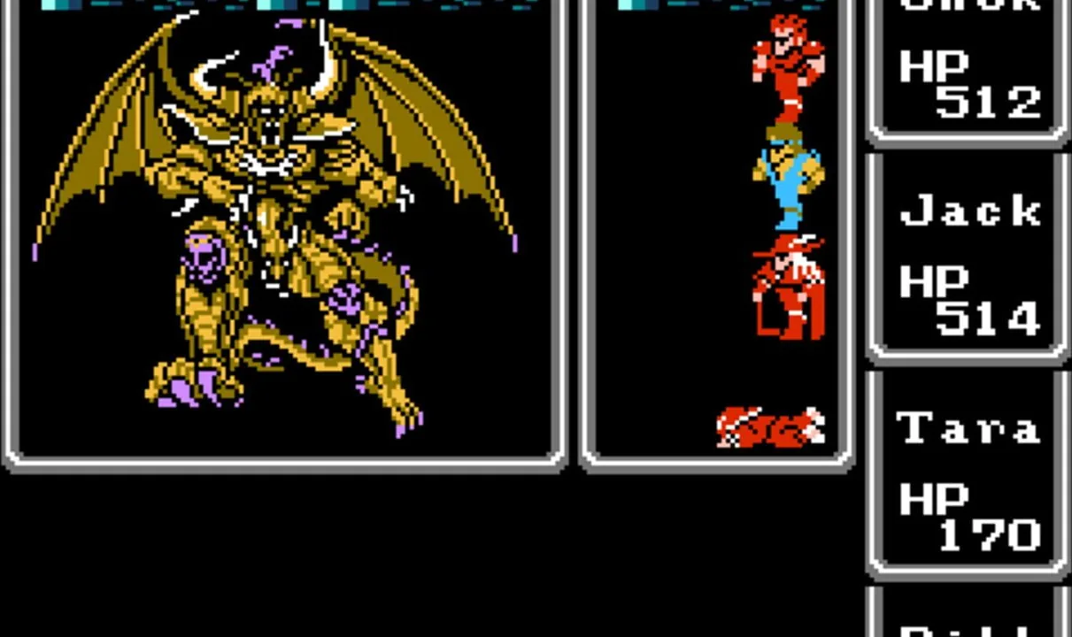 Final Fantasy gameplay on NES