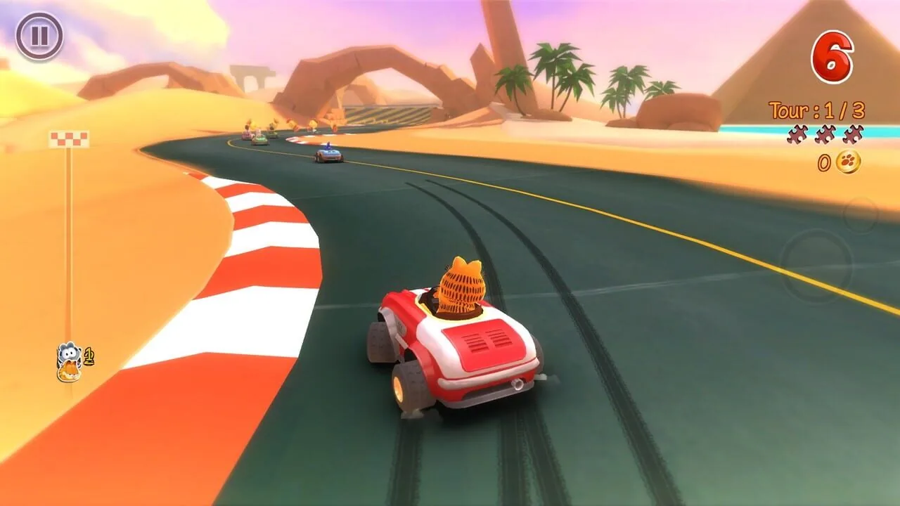 Garfield Kart gameplay on Nintendo 3DS