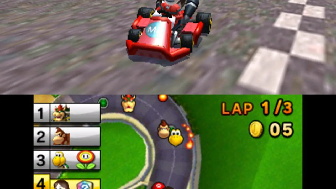 Mario Kart 7 gameplay on Nintendo 3DS