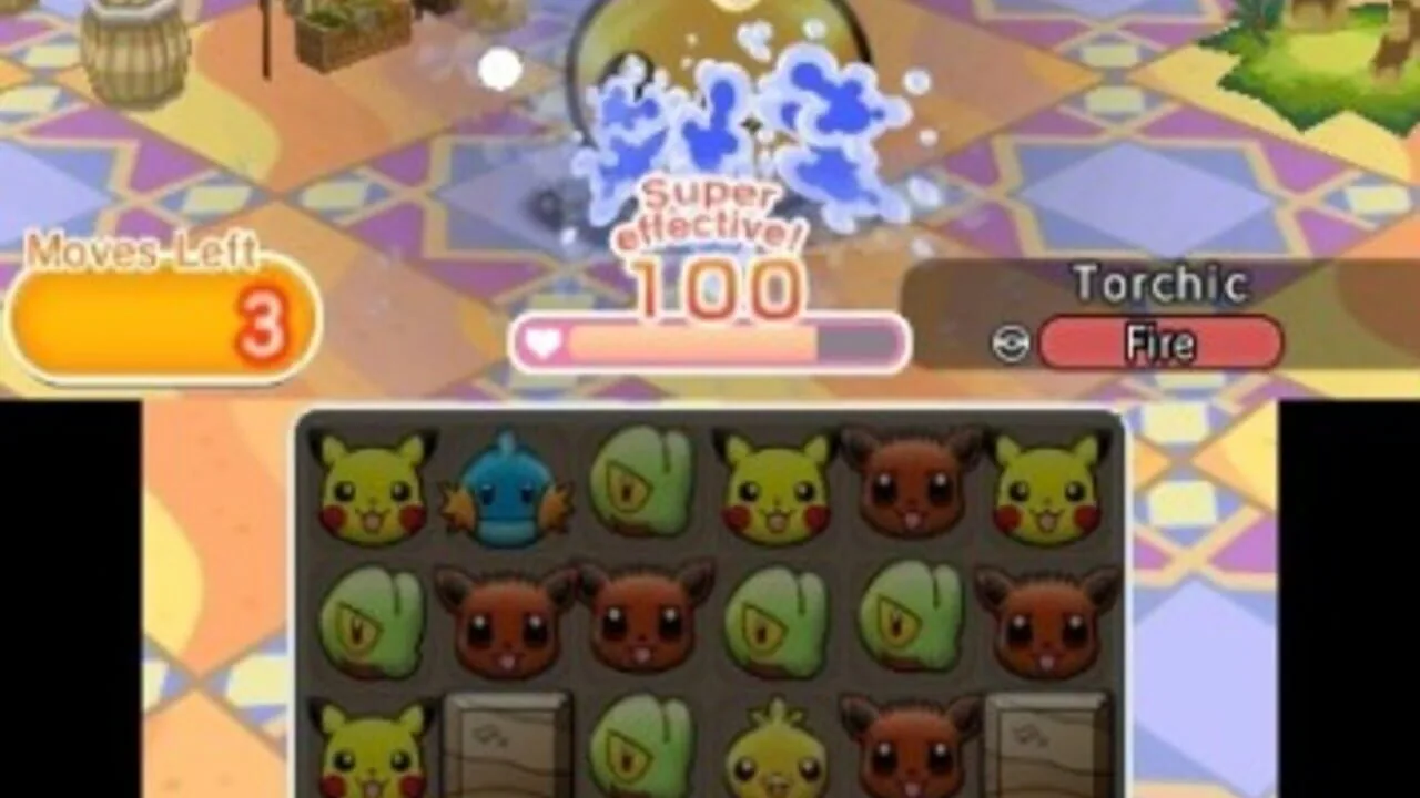 Pokémon Shuffle gameplay on Nintendo 3DS
