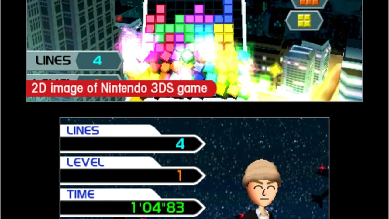 Tetris: Axis gameplay on Nintendo 3DS