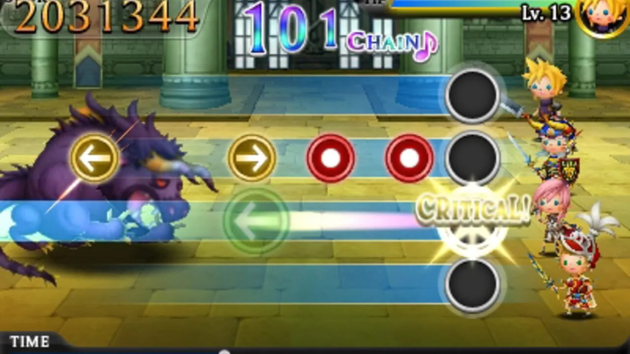Theatrhythm Final Fantasy gameplay on Nintendo 3DS