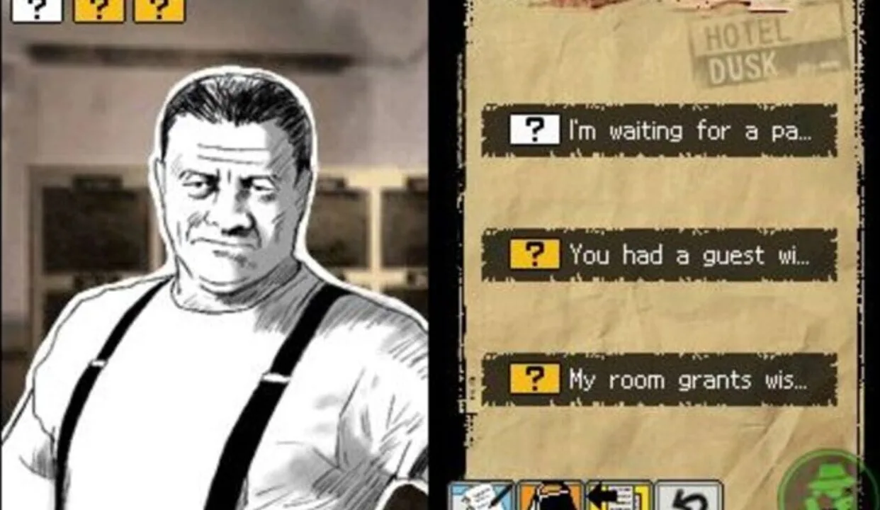 Hotel Dusk: Room 215 gameplay on Nintendo DS