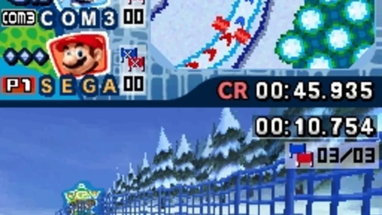 Mario & Sonic at the Olympic Winter Games gameplay on Nintendo DS