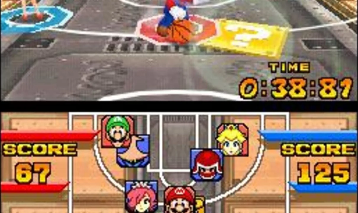 Mario Hoops 3-on-3 gameplay on Nintendo DS