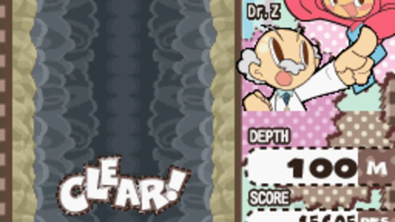 Mr. Driller: Drill Spirits gameplay on Nintendo DS