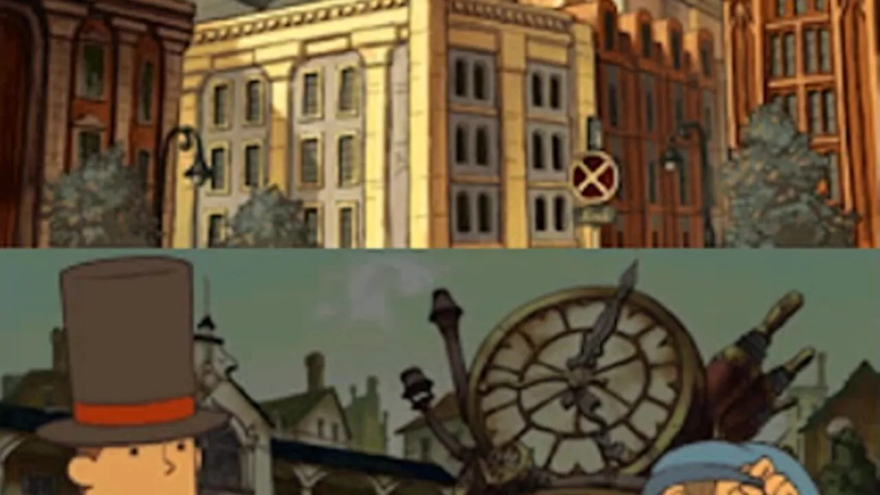 Professor Layton and the Unwound Future gameplay on Nintendo DS