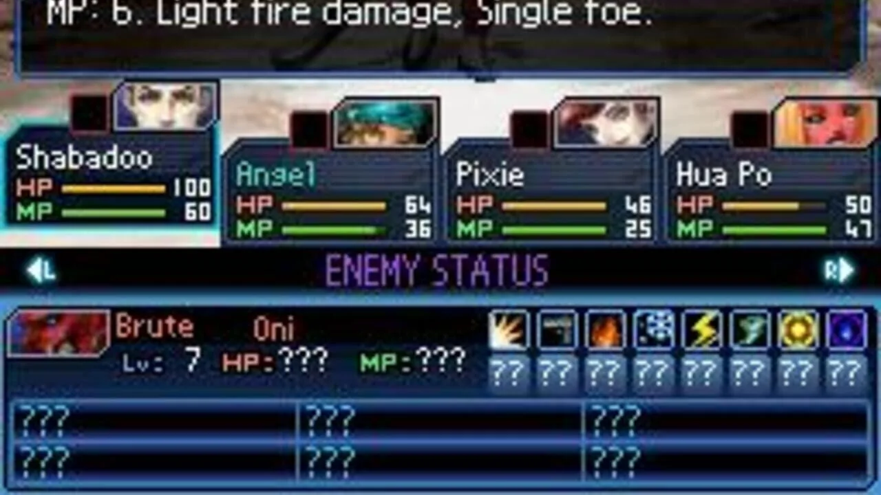 Shin Megami Tensei: Strange Journey gameplay on Nintendo DS