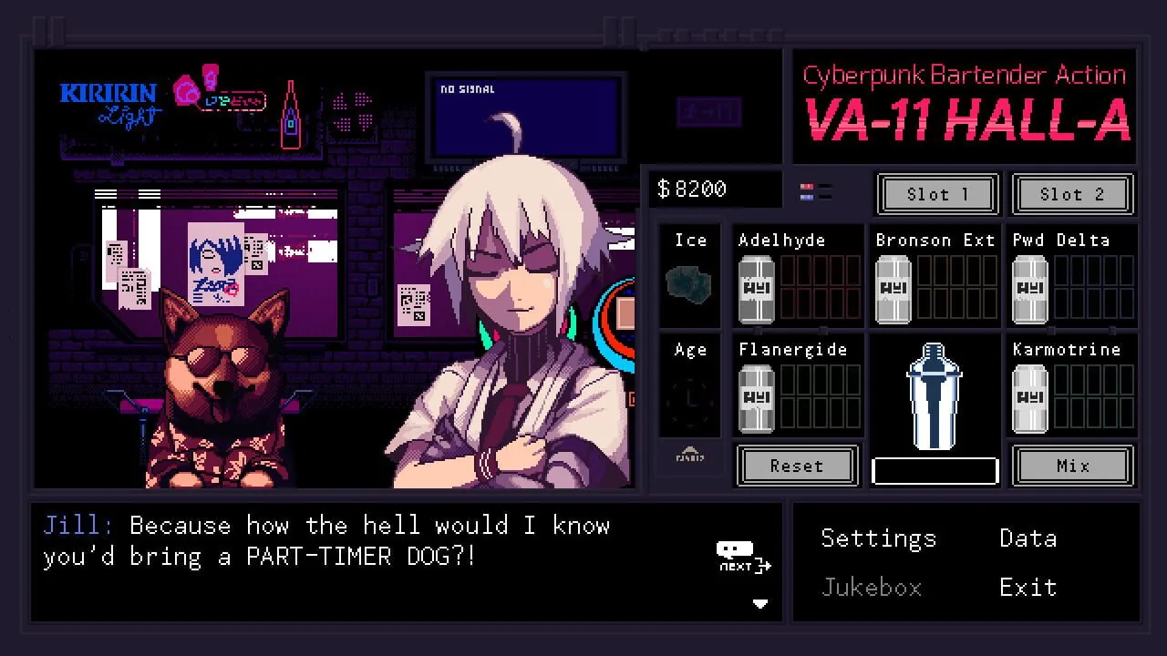 VA-11 Hall-A gameplay on PlayStation Vita