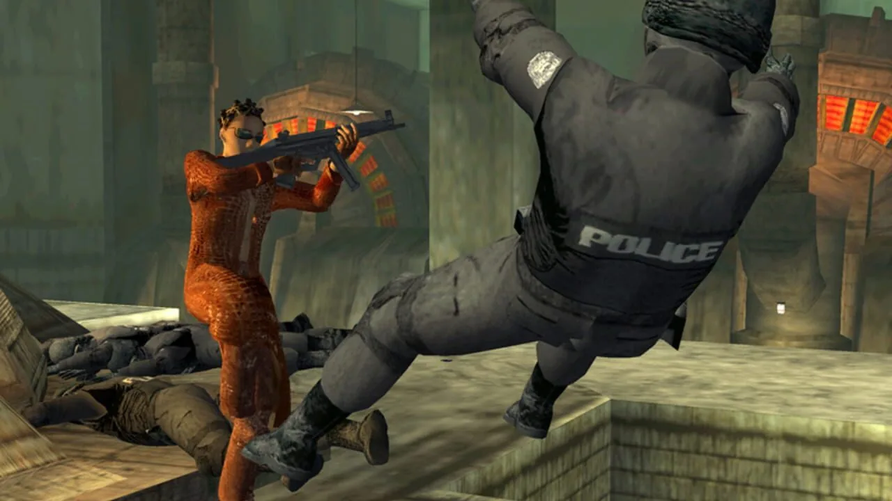 Enter the Matrix gameplay on PlayStation 2