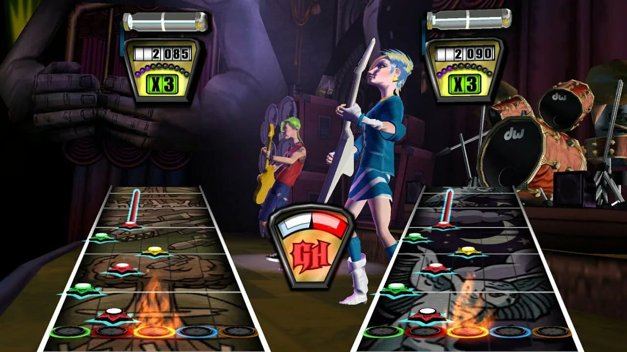 Guitar Hero Encore: Rocks the 80s gameplay on PlayStation 2