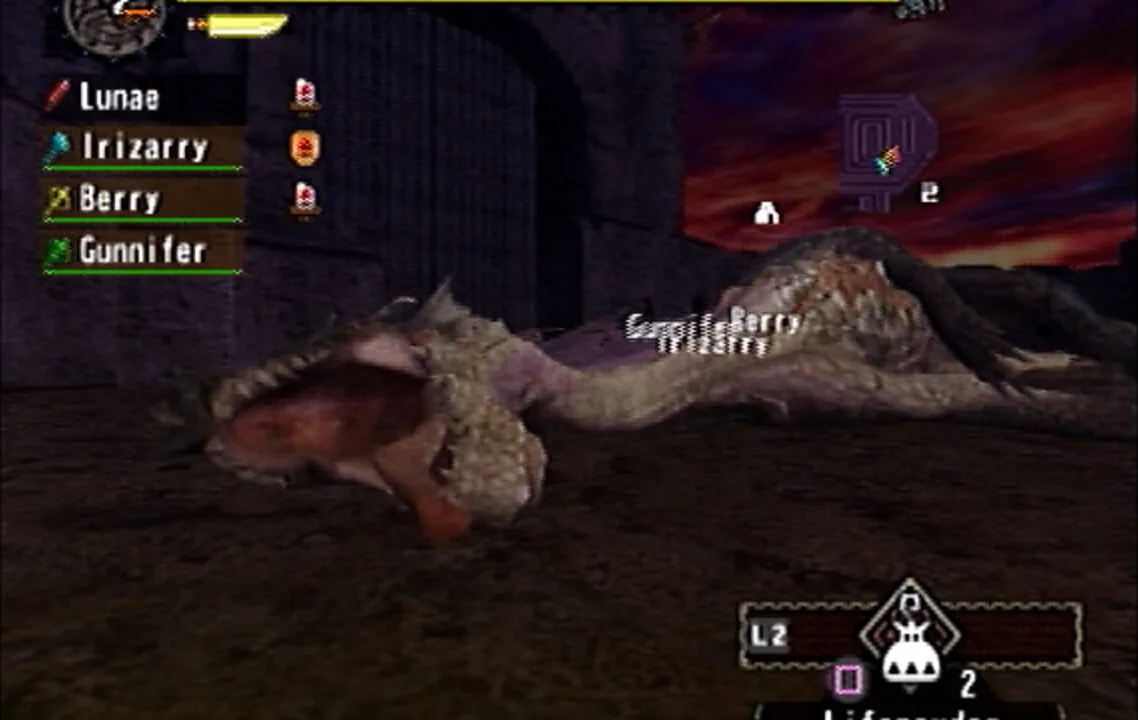 Monster Hunter gameplay on PlayStation 2
