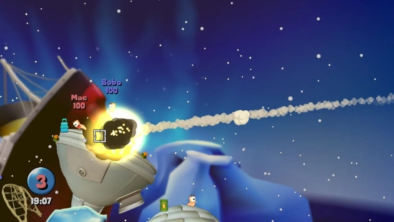 Worms gameplay on PlayStation 3