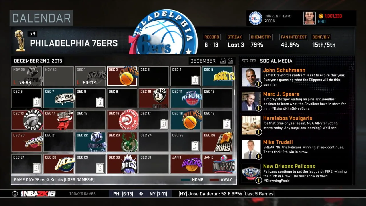 NBA 2K16 gameplay on PlayStation 4