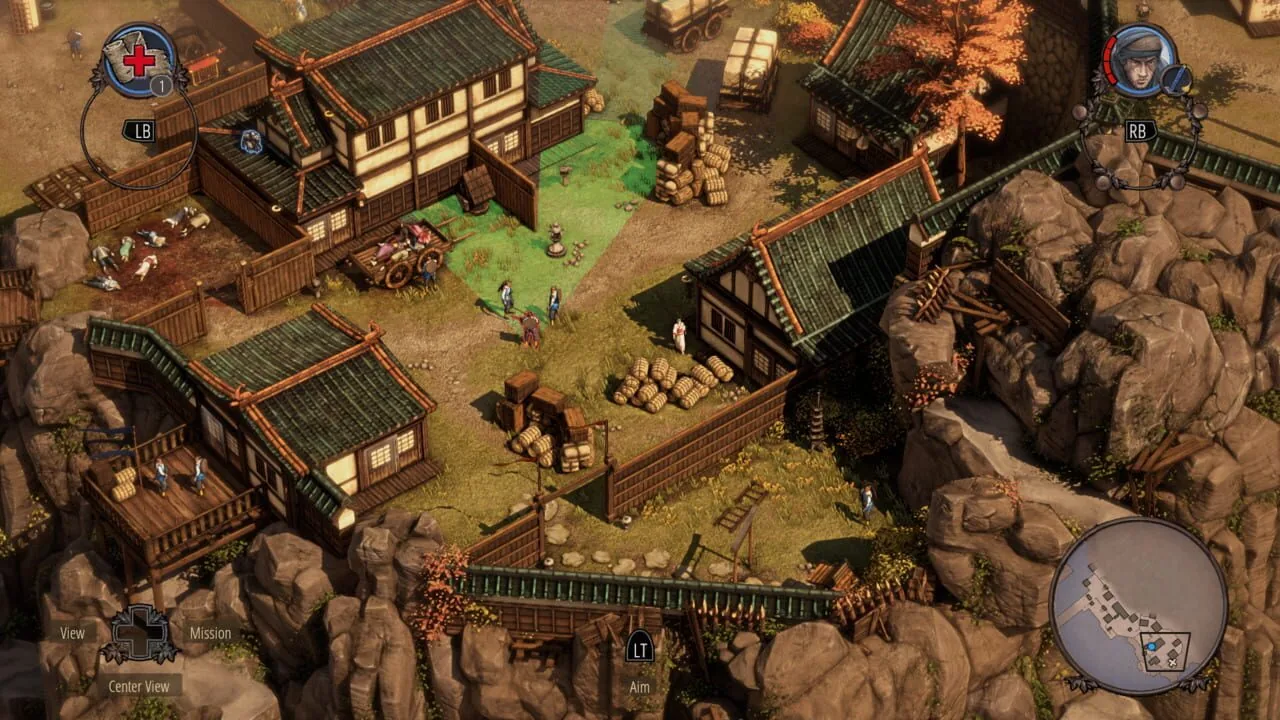 Shadow Tactics: Blades of the Shogun gameplay on PlayStation 4