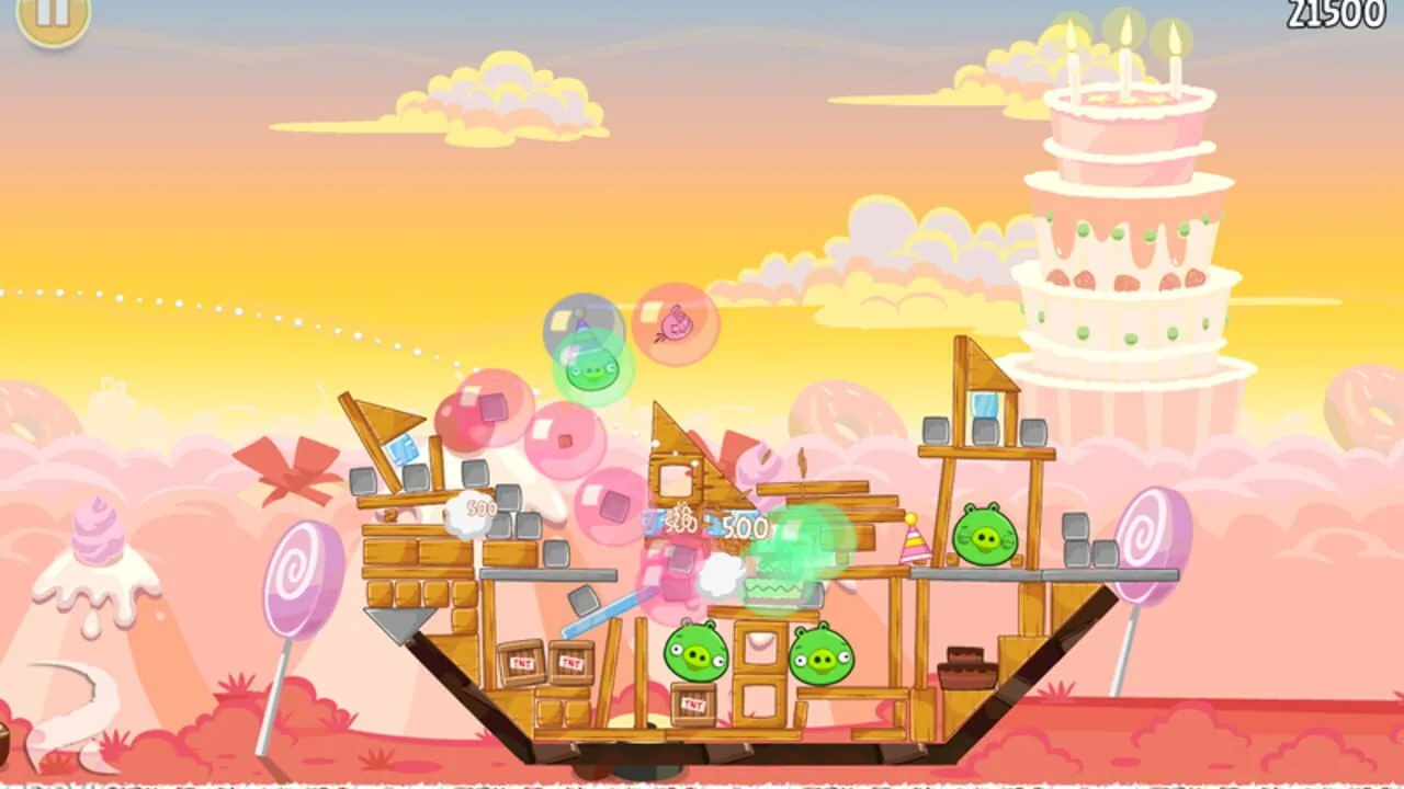 Angry Birds gameplay on PlayStation Portable