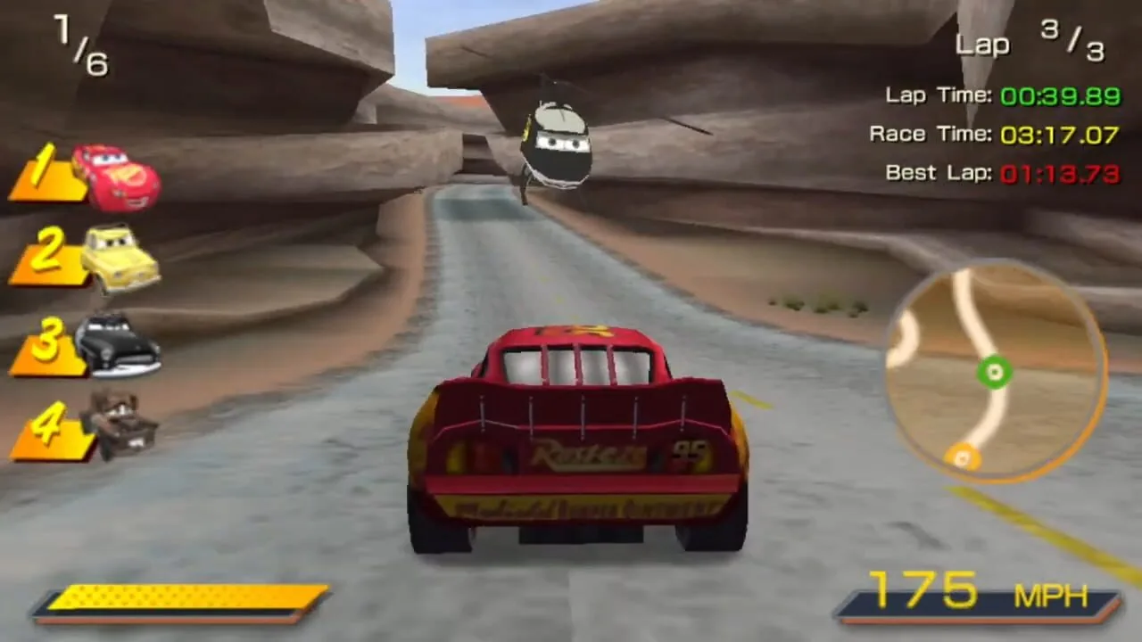 Cars gameplay on PlayStation Portable