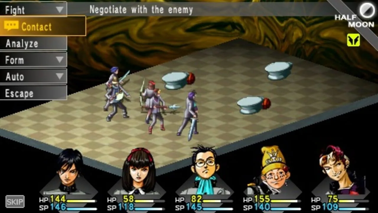 Shin Megami Tensei: Persona gameplay on PlayStation Portable