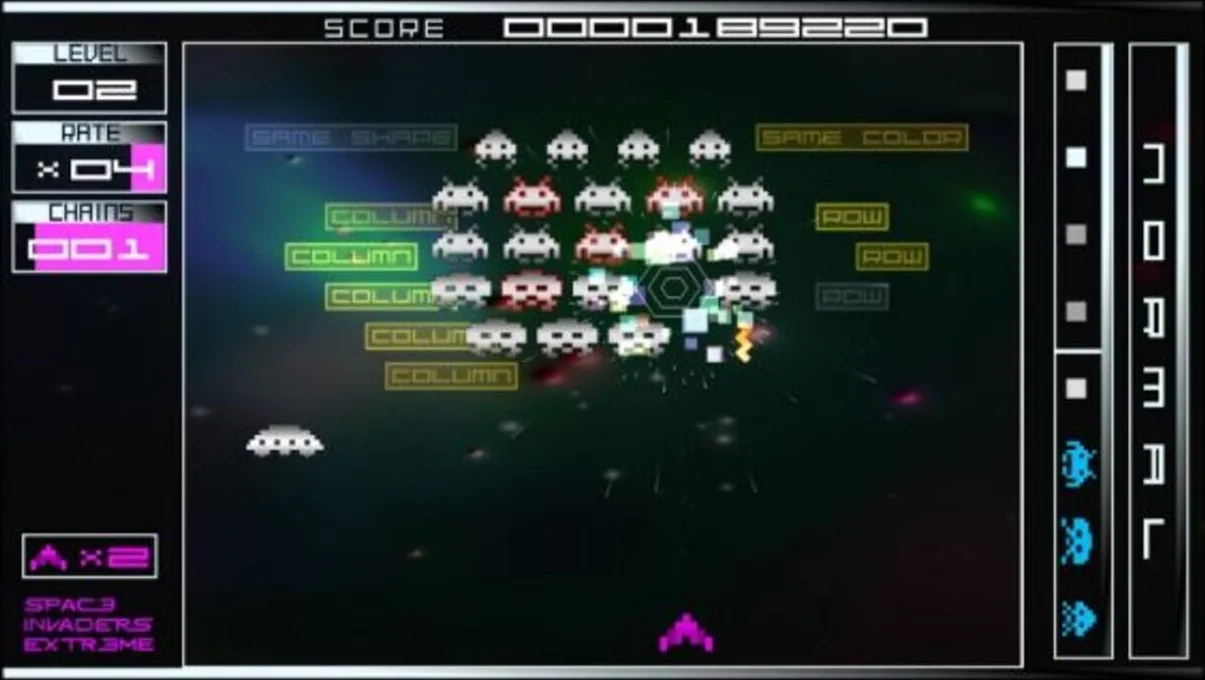 Space Invaders Extreme gameplay on PlayStation Portable