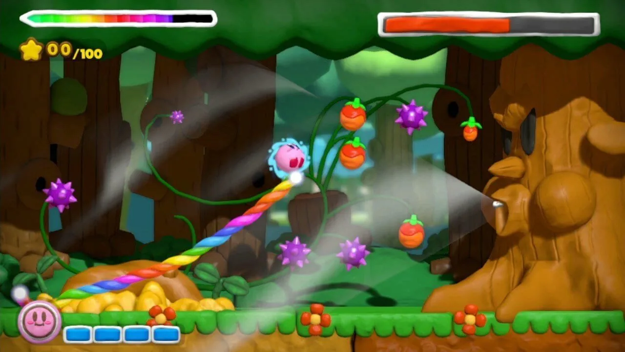 Kirby and the Rainbow Curse gameplay on Wii U