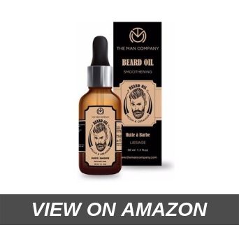The Man Company 100_ Natural Smoothening Beard Oil -Argan _ Geranium Hair Oil (30 ml)