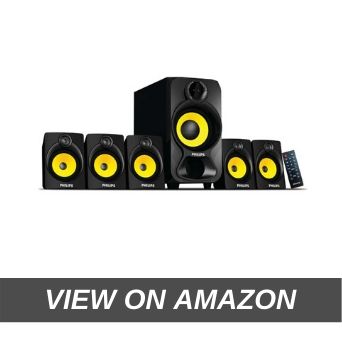 Philips Heart Beat SPA-3800B 5.1 Channel Home Theater System (Black Yellow)