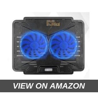 Tarkan Dual Fan Cooling Pad with Dual LED, Fan Control Switch, USB 2.0 Hub, Multi Angle Stand, Suitable for upto 15.6 inch Laptops