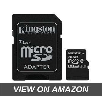 Kingston Canvas Select 16GB Class 10 MicroSDHC Memory Card with Adapter (SDCS 16GBIN)