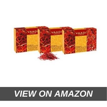 Vaadi Herbals Value Luxurious Saffron Skin Whitening Therapy Soap, 75g (Pack of 3)