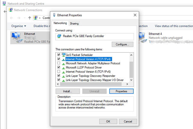IP Change in Windows 10 IP Change in Windows 10