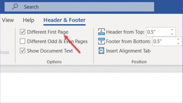 Removing the Header & Footer from the First Page